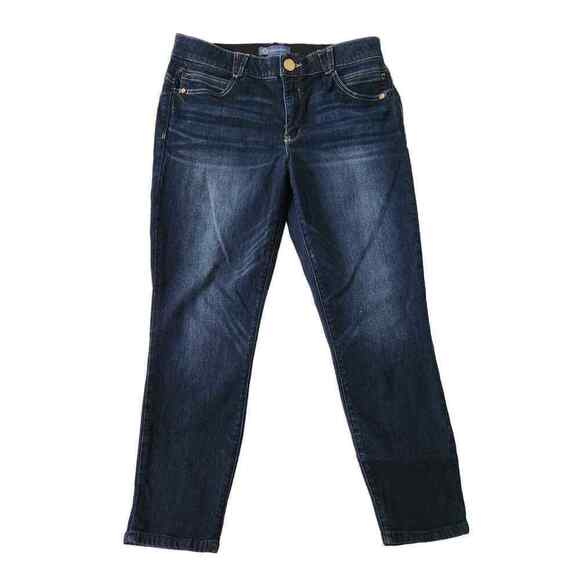 Democracy Ab Solution jeans Ankle skimmer indigo sz 14 slimming stretch comfort - Picture 1 of 8
